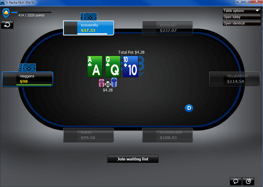 Schermata software 888poker.it