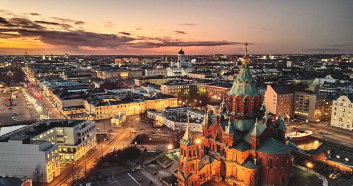 Helsinki skyline in Finland